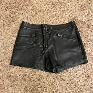 Black “leather” shorts